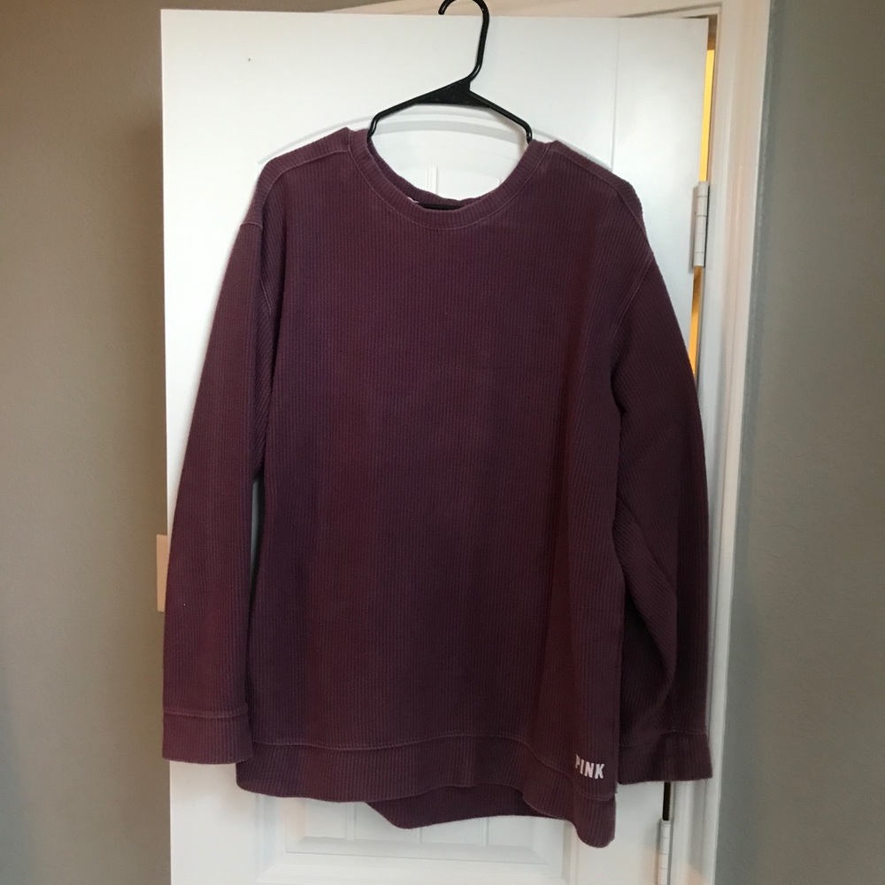 VS PINK purple corduroy crewneck